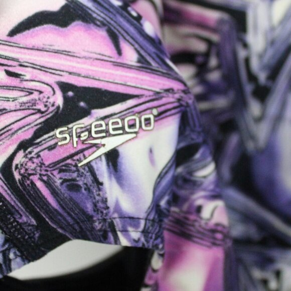 Speedo Women's Purple Pink Stars Athletic One-Piece Swimsuit Size 10 / 36 - Picture 3 of 6